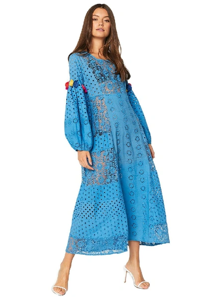 Misa Victoria Cover Up Dress In Blue