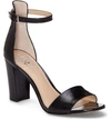 Vince Camuto Corlina Ankle Strap Sandal In Black Patent Leather