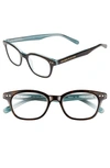 Kate Spade Rebecca 49mm Reading Glasses - Tortoise Aqua In Tortoise Aqua