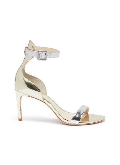 Sophia Webster 'nicole' Ankle Strap Mirror Leather Sandals In Silver