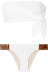 ADRIANA DEGREAS EMBELLISHED KNOTTED BANDEAU BIKINI