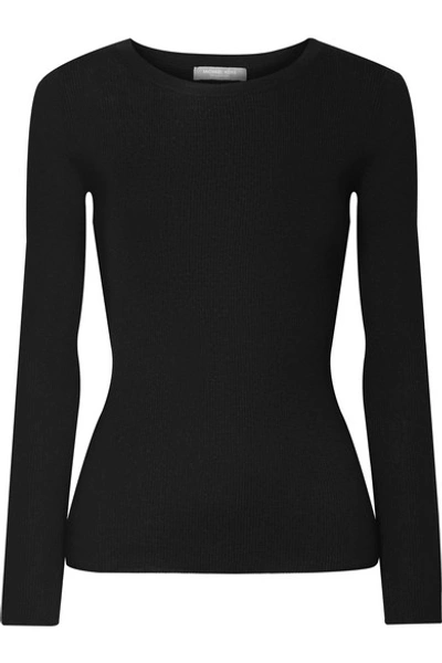 Michael Kors Ribbed Cashmere Sweater In Black