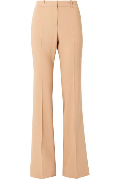 Michael Kors Stretch Wool-blend Flared Pants In Sand