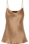 NILI LOTAN GEMMA DRAPED SILK-SATIN CAMISOLE