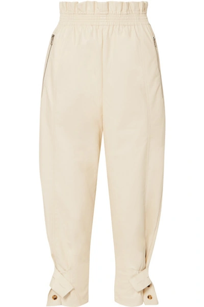 The Frankie Shop Xenia Faux-leather Tapered Pants In Cream