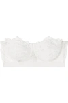 ELSE PETUNIA STRETCH-MESH AND CORDED LACE UNDERWIRED STRAPLESS BALCONETTE BRA