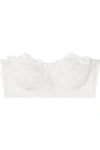 Else Petunia Stretch-mesh And Corded Lace Underwired Strapless Balconette Bra In Ivory