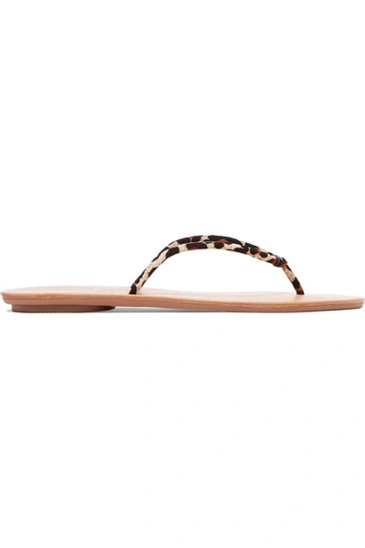 Loeffler Randall Kaia Leopard-print Faille Flip Flops In Leopard Print