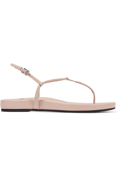 Prada Patent-leather Platform Sandals In Beige