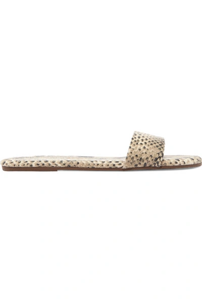 Tkees Alex Snake-effect Leather Slides In Snake Print