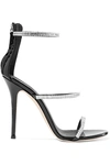 GIUSEPPE ZANOTTI HARMONY CRYSTAL-EMBELLISHED PATENT-LEATHER SANDALS