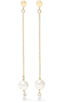 Persée Perlée 18-karat Gold, Pearl And Diamond Earrings In Gold