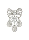 KENNETH JAY LANE Glass crystal chandelier drop bow brooch