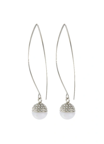 Kenneth Jay Lane Glass Crystal Wire Ball Drop Earrings