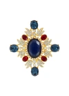 KENNETH JAY LANE Gemstone glass crystal brooch