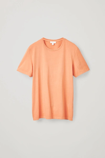 Cos Round-neck T-shirt In Orange