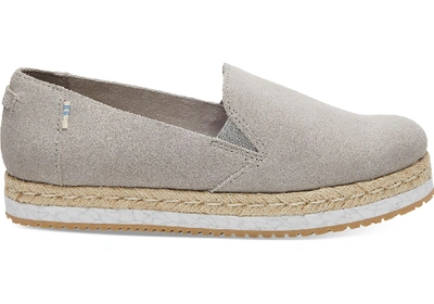 Toms Schuhe Graue Suede Palma Espadrilles Für Damen - Grösse 39