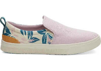 Toms Burnished Lilac Floral Print With Canvas Trvl Lite Women's Slip-ons Shoes