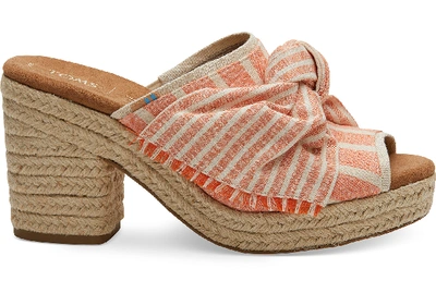 Toms Orange Gestreifte Junie Wedge Sandalen Für Damen - Grösse 41 In Orange Cabana Stripe