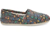 TOMS CHARCOAL GLOW IN THE DARK TREE LIGHTS WOMEN'S CLASSICS SLIP-ON SHOES,889556542338