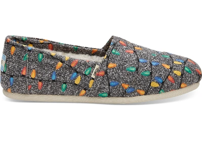 Toms Charcoal Glow In The Dark Tree Lights Women's Classics Slip-on Shoes In Grey