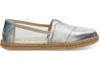 TOMS SCHUHE SILBER TRANSPARENT ESPADRILLES FÜR DAMEN - GRÖßE 37.5,889556619641