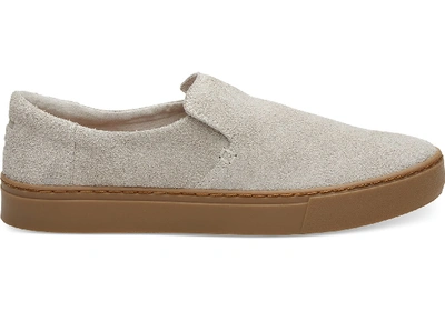 Toms Birch Shaggy Suede Gum Sole Men's Lomas Slip Ons Shoes In Gray