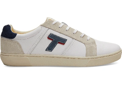 Toms Schuhe Weisse Leder Leandro Sneaker Für Herren - Grösse 46 In White