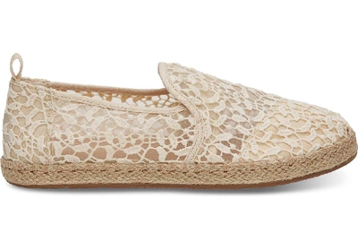 Toms Tan Lace Leaves Women's Deconstructed Alpargatas Shoes In Neutrals