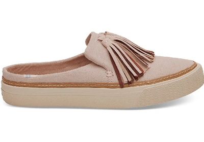 Toms Blush Suede Tassel Women's Sunrise Mule Slip-ons Shoes In Zartes Rosa