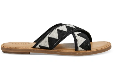 Toms Black Geometric Women's Viv Sandals