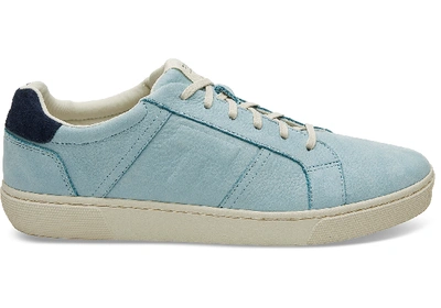 Toms Pastel Green Nubuck Leather Mens Leandro Sneakers Shoes In Turquoise