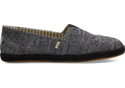 Toms Black Rugged Chambray Mono Rope Men's Classics Slip-on Shoes