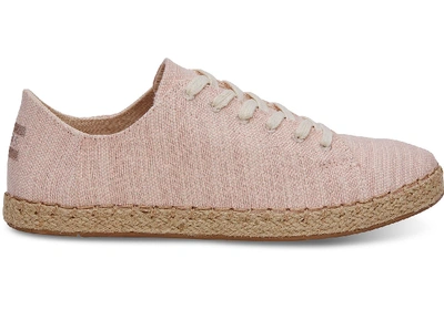 Toms Bloom Slubby Linen Women's Lena Espadrille Trainers Shoes In Pink