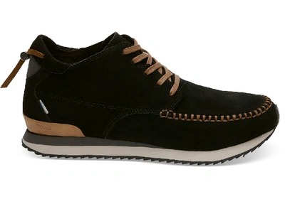 Toms Water Resistant Black Suede Men's Balboa Mid Sneakers Shoes