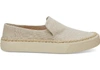 TOMS TAN HERITAGE CANVAS WOMEN'S SUNSET SLIP-ONS SHOES,889556424566