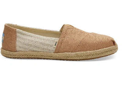 Toms Toffee Gestreifte Canvas Espadrilles Fur Damen - Grösse Eu 36 Honey