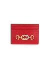 Gucci Zumi Leather Card Case In Red Orange