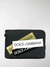 DOLCE & GABBANA MULTIPLE LOGO STRIPE CLUTCH,BP269AAK27313562649