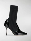 Dolce & Gabbana Lori Knitted Boots And Color Paint Black In Black