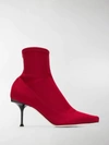 Sergio Rossi Ankle Boots A81762 Elastane  Polyamide Red In Red