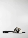 CHLOÉ ZEBRA STRIPE MULE SLIDES,C19S1322000013527808