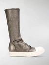 RICK OWENS METALLIC MID CALF BOOTS,RP18F4872LMSP13142044