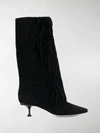 SERGIO ROSSI FRINGED POINTED TOE BOOTS,A84900MCA10413924166