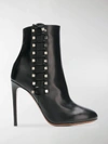 ALAÏA LEATHER LACING ANKLE BOOTS,13280579