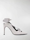Off-white Warped Logo Tag Pumps In White