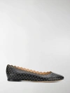 Chloé Lauren Ballerinas In Black Leather In Black