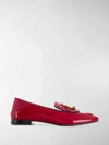 Chloé C Embellished Loafers In Red