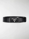 Prada Saffiano Leather Belt In Black