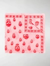 Alexander Mcqueen Silk Chiffon Skull Print Scarf In Pink